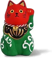 COTONOHA Maneki-Neko Lucky Cat, 2.7 Inches | Hand-Painted Ceramic Fortune and Prosperity Talisman | Artisan Crafted Desk and Room Decor | Made in Japan (Lion cat)
