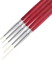 5 PCS Long Nail Art Liner Brushes, 24/18/12/9/6mm Nail Detail Brush Thin Nail Design Brush Pen Set for Nail Painting Drawing