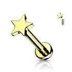 Piercing Labret Ear Titanium Golden Star