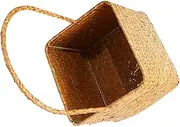 Zerodeko Braided Straw Woven Storage Basket Hand Woven Basket for Flowers Multi Purpose Decorative Container with Handle for Weddings and Plant Decoration