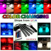 4Pcs 12V 36 LED IR Remote Control RGB Car Interior Strip Lights Wireless Control