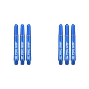 6pc Target Pro Grip Polycarbonate Spin Shaft Dart Multipack Intermediate Blue