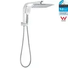 KYLINS Chrome Square Rainfall Shower Head Handheld Rose Gooseneck Wall Arm Set
