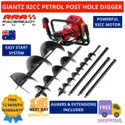 Giantz 92CC Petrol Post Hole Digger Drill Borer Fence Extension Auger Attachment
