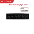 4" 6-Digit Aluminum Alloy Gym Timer Clock w/ Remote Control for Gym Meeting Room
