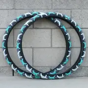 PAIR OF CULT BMX VANS BICYCLE TIRES 29 X 2.10" TEAL CAMO w/ BLACK SIDEWALLS