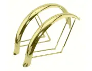 26" Flared Adjustable Ducktail Balloon Fender Set Gold