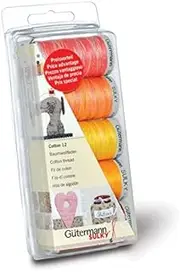 Gutermann Machine Embroidery Cotton 12 Thread Set 300m Sunny - per pack of 5