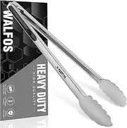 Walfos 17 Inch Extra Long Grill Tongs, Ultimate Stainless Steel BBQ Tongs for Grilling, Cooking, BBQ/Barbecue, Buffet and Turning Food