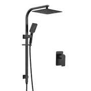 Decaura Shower Head Set with Square 250mm SUS Overhead 3-Mode Handheld Single Shower Mixer Tap Black