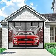 Single Garage Door Screen Kit, UUP 9x7Ft Magnetic Mesh Screen for Garage Opening 1 Car, Garage Net Cover, Sturdy Fiberglass Magic Curtain Outdoor for Patio, Porch, Window to Keep Bugs Out, Black