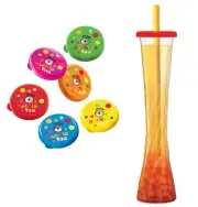 Bubble Tea Yard Cups (54 Cups with Lids and Straws) -17oz. (500ml)