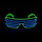Glow Shutter Neon Rave Flashing Glasses El Wire LED Sunglasses Light Up DJ Co...