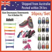 Elastic Silicone Shoe Laces Shoelaces Lazy No Tie Shoelaces 1 Set 16pcs Adult