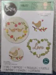 NEW Sizzix Lisa-Jones Thinlits Cutting Dies - Mini Lovebirds: Circles, Love, etc