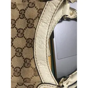 Gucci 二手精品包 sukey系列 Ｇ吊飾提花布托特包/大容量