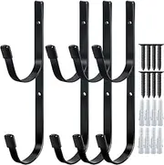 Pool Pole Hanger for Fence（4 Pack） Black Pool Equipment Hooks Heavy Duty Pool Tool Organizer for Telescopic Poles, Skimmers, Leaf Rakes,Pool Hose,Garden Tools,Brushes and Swimming Pool Accessories