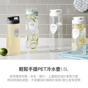 樂扣樂扣 輕鬆手提PET冷水壺1.5L-時尚灰