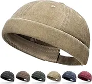 [Initlove] Docker Hat for Men Vintage Brimless Sailor Hat Beanie Cap