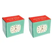 2x Rex London Retro Style Alarm Clock Indoor Home Tabletop/Bedside Decor Blue