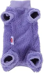 NOLITOY Sphynx Cat Clothes Cat Turtleneck Sweaters Fuzzy Plush Soft Cat Apparel Pet Clothes Winter Outfit Doggy Pjs Puppy Jumpsuit Coat Warm Shirt Kitten Apparel Purple L