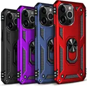 For iPhone 16 15 Pro Max 14 13 12 11 XS XR Armor Case Ring Kickstand Shockproof