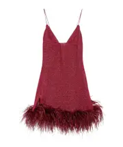 Lumière Plumage mini dress L,M Red