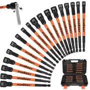 18Pc 1/4" Magnetic Nut Driver Set SAE Metric Nut Driver Set Impact Drill Tool