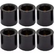 NEW (6) String Bushings Flush Fit Smooth Guitar Body Ferrules 3/8" Tele - BLACK