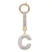 Alphabet C Letter Bag Charm Rhinestone for Jewelry Making, White