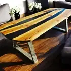60"x30" Black Epoxy Resin Table Top Console Bar Counter Top Furniture Home Decor