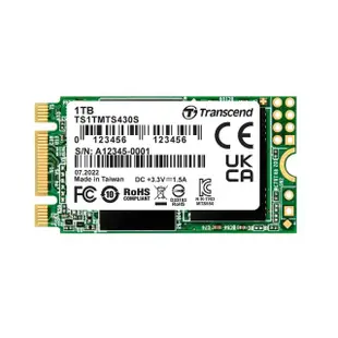 【Transcend 創見】MTS430S 1TB M.2 2242 SATA Ⅲ SSD固態硬碟(TS1TMTS430S)