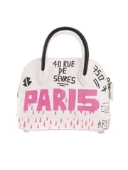 Balenciaga Ville Top Handle XXS Grafitti White & Pink Leather Handbag