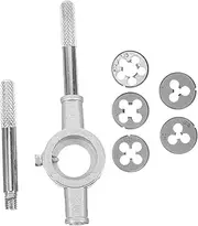 Die and Tap Set 6pc Screw Tap Wrench Set Threading Tool Kit Sturdy Stainless Steel Easy to Use