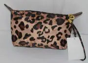 J Brand HM1006LP Leopard Print Zipper Makeup Bag Carrying Strap
