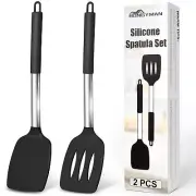 Silicone Turner Spatula Set of 2 Spatulas Silicone Heat Resistant 446°F
