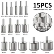 15Pcs Diamonds Drill Bits 6-50mm Sturdy Tile Hole Saw Diamond Hole Saw Kit guujT