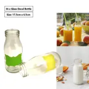 36 x Glass Milk Juice Bottle Containers Yogurt Candy MilkShake Bottle 17.5x6.5cm