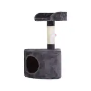 Charlie's Lite Cat Tree With Round House Charcoal