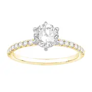Solitaire Ring with 1.25ct of Laboratory Grown Diamonds in 18kt Yellow and White Gold