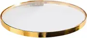 Wall Mounted Gold Wall Decor - Wall Mounted Glass Shelf for Bathroom Decor - Round Display Ledge Shelves, Iron Glass Shelf Home Decor for Offices, Bedroom