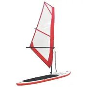 Inflatable Stand Up Paddleboard with Sail Set Red and White vidaXL