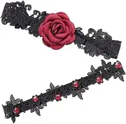 [ROMISBABA] Bride Leg Belt Set Wedding Garters Lace Flowers for Bride Bridesmaid Comfortable Secure Fit