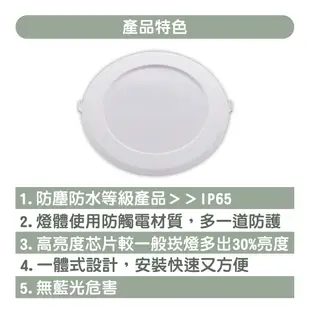 🚛〖亮博士〗★防水崁燈 15公分 15W / 20.5公分 33W LED 崁燈 防塵 無藍光 IP65 全電壓 ★光彩