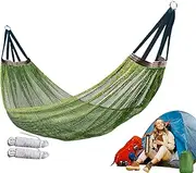 Hammocks for Outside - Mesh Hammock Swing for Camping,Portable Tree Swing with Strong Load Capacity for Outdoor Backyard Garden Balcony Hiking Meditation Travel