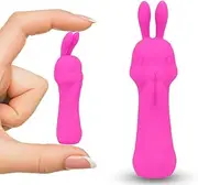 Rabbit Ear Mini Vibrator Sex Toys For Female, G-Spot Clitoral Sex Machine with 10 Vibration Modes Mini Vibrators,Silicone Rechargeable Clit Adult Sex Toy for Women Couple