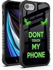iPhone SE 2022/2020 Case for Men Women, Dont Touch My Phone Design Heavy Duty Shockproof Hard Plastic Bumper +Soft Silicone Rubber Protective Case for iPhone 7/8/6/6s SE 3rd 2nd Generation 4.7 inch