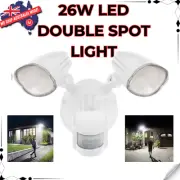 26W LED Outdoor Sensor Spotlight Double Twin Security Garage Spot Flood Light