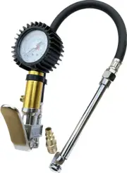 6 " Angle Dual Chuck Air Tire Inflator 220PSI W/Dial Gauge Inflate Car Truck RV