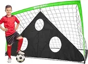 BOHEN 4x3FT/6x4FT/9x5FT Portable Soccer Goal for Kids Backyard with Carry Bag - Easy Folding Lightweight Fun for Outdoor Indoor Training Games for Teen Youth Adult